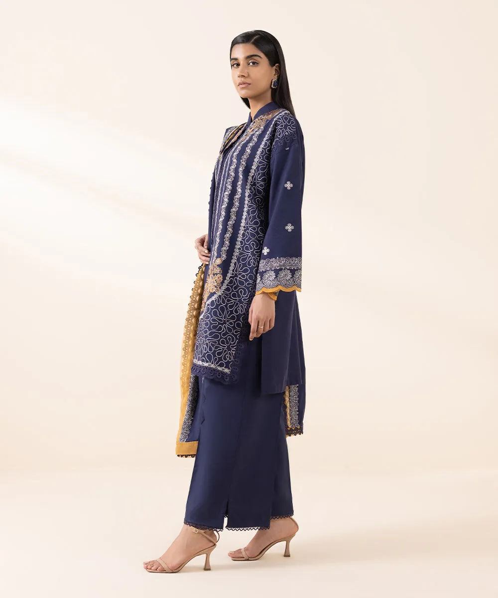 3 Piece - Embroidered Karandi Suit