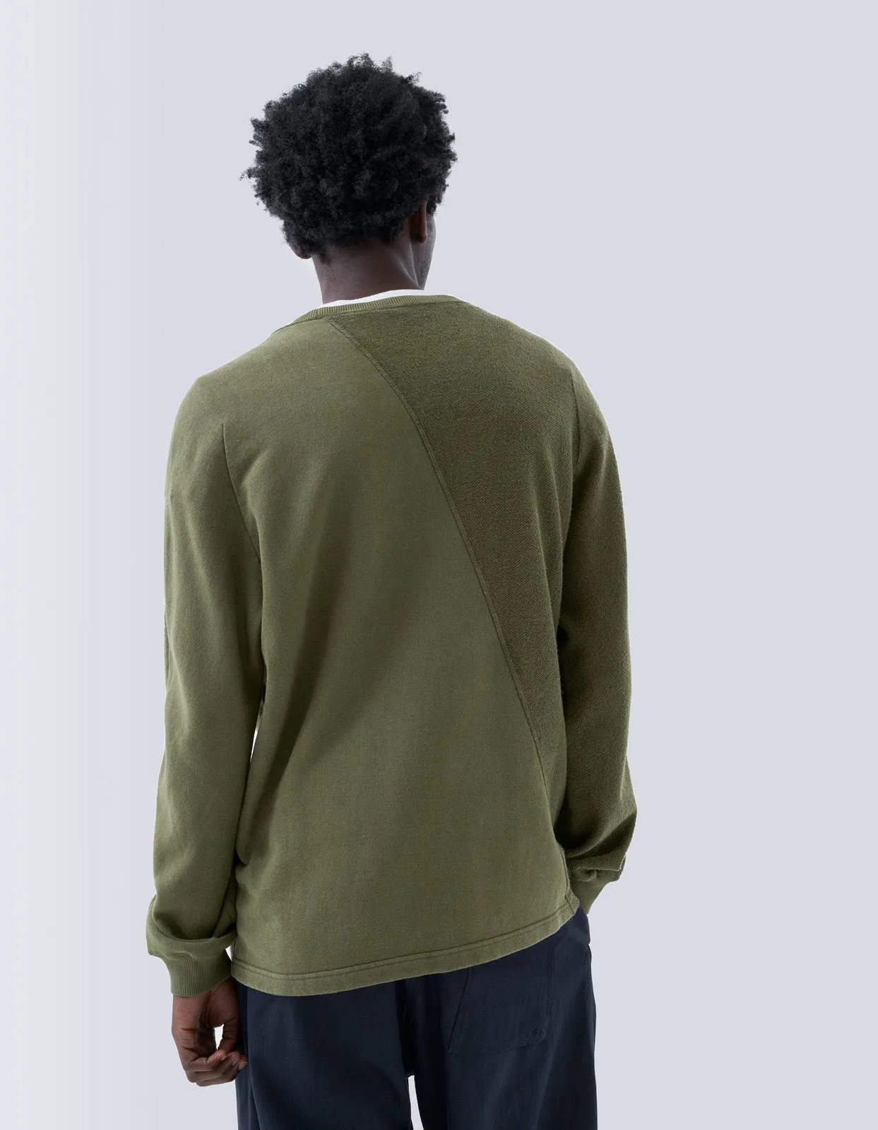 5001 Kesagiri Hemp Crew Sweat Olive OG-107F