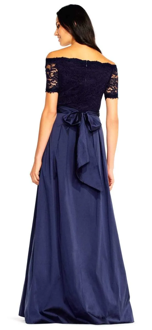 Adrianna Papell - AP1E201965 Off-Shoulder Taffeta A-line Gown