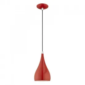 AMADOR 1 LIGHT MINI PENDANT, SHINY RED