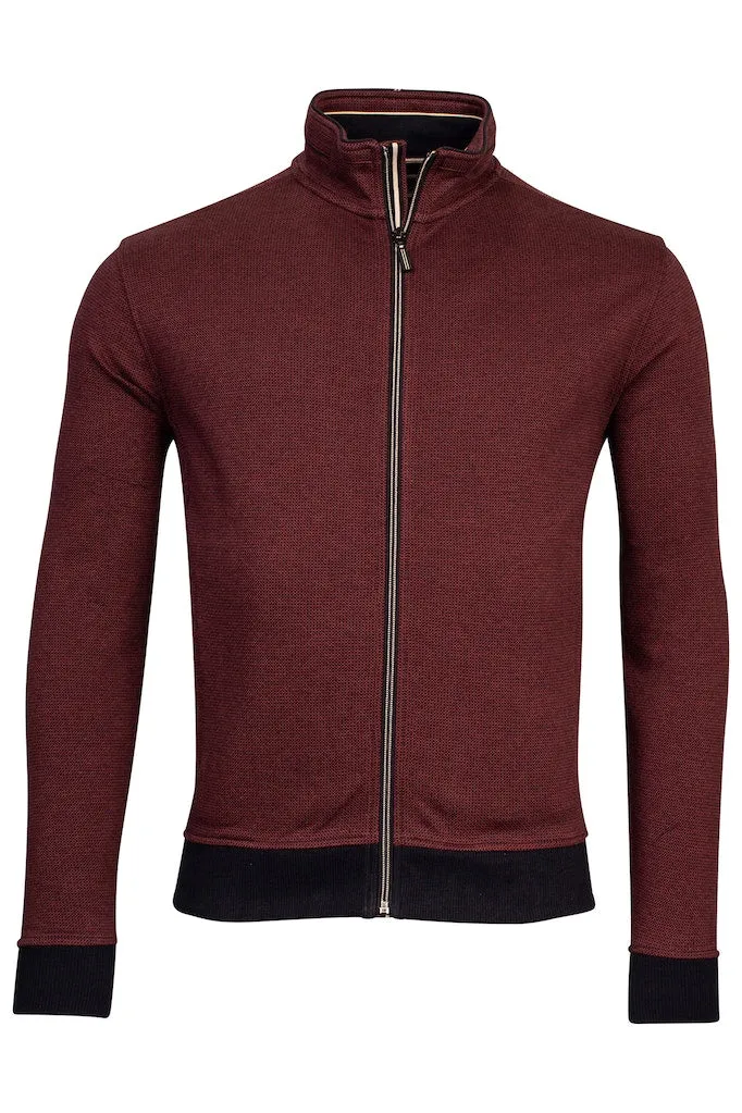 Baileys Full Zip Contrast Red Sweatshirt Red