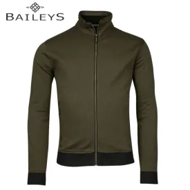 Baileys Textured Full Zip Green Sweater Green