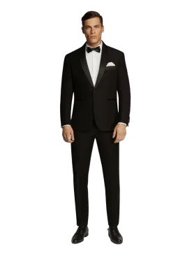 Black Tuxedo Satin Lapel Dinner Suit