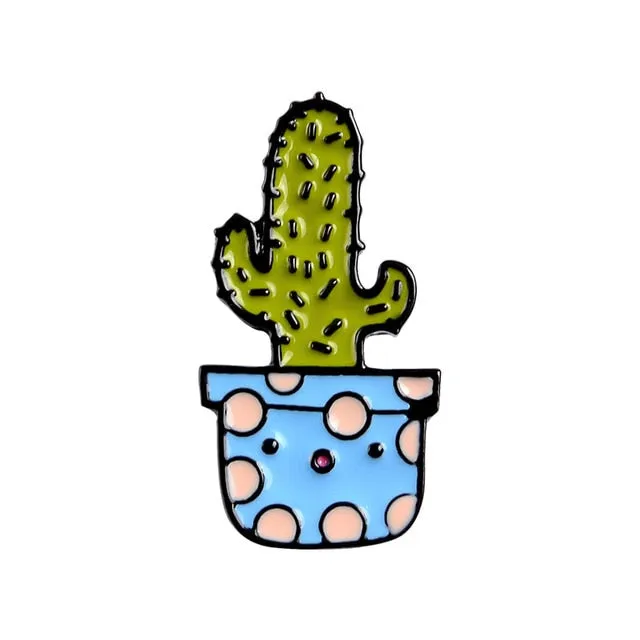 Cactus Enamel Pin Brooches