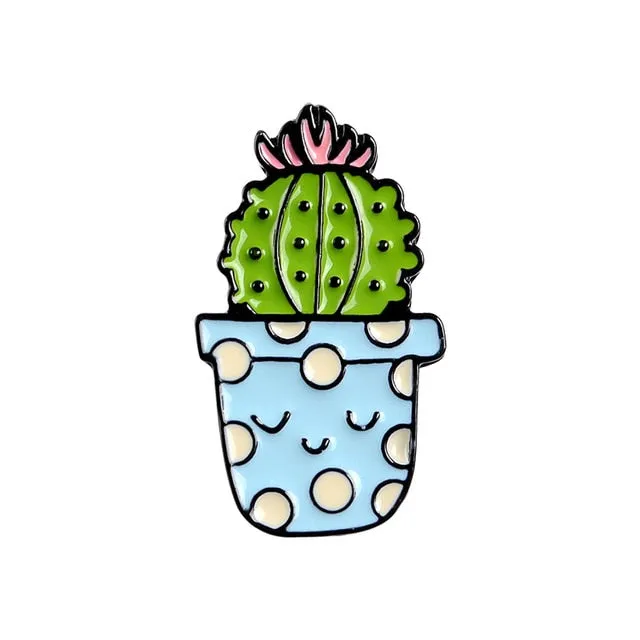 Cactus Enamel Pin Brooches