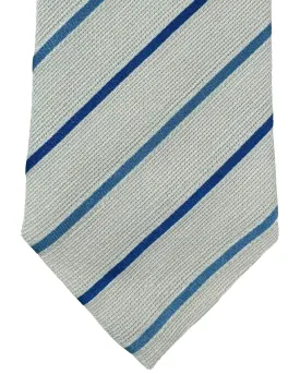 Church's Tie Silver Dark Blue Stripes SALE