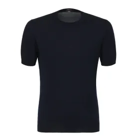 Cotton T-Shirt Sweater in Dark Blue