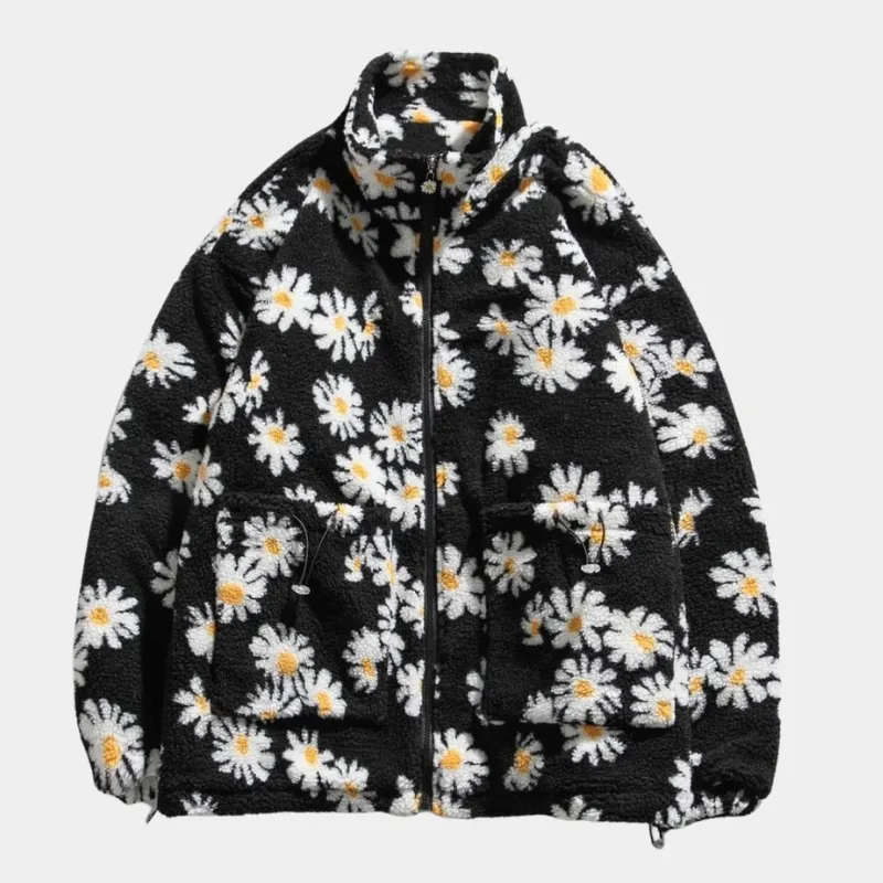 Daisy | Oversized Floral Plush Jacket