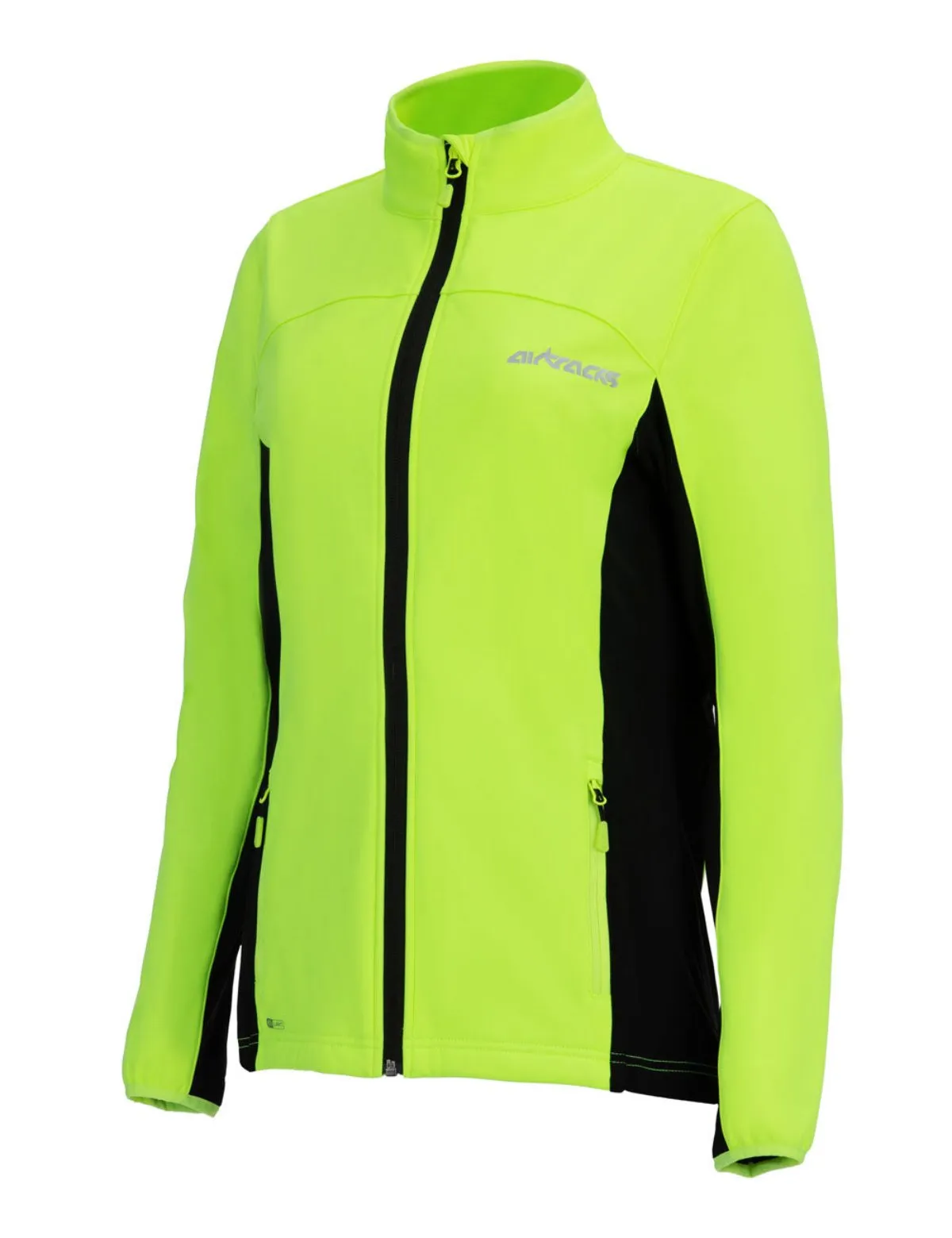 Damen Thermo Softshell Fahrradjacke Pro Line II Neon-Schwarz