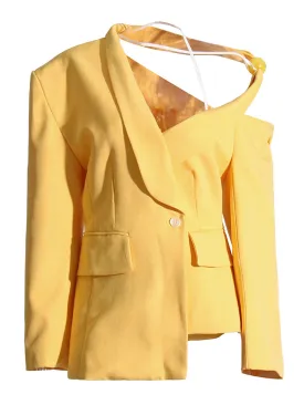 DEIDE Asymmetric Blazer in Yellow