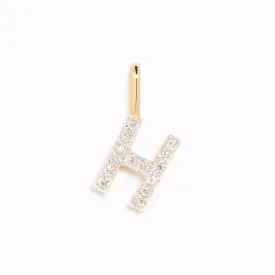 Diamond Initial Pendant 14k Gold - H