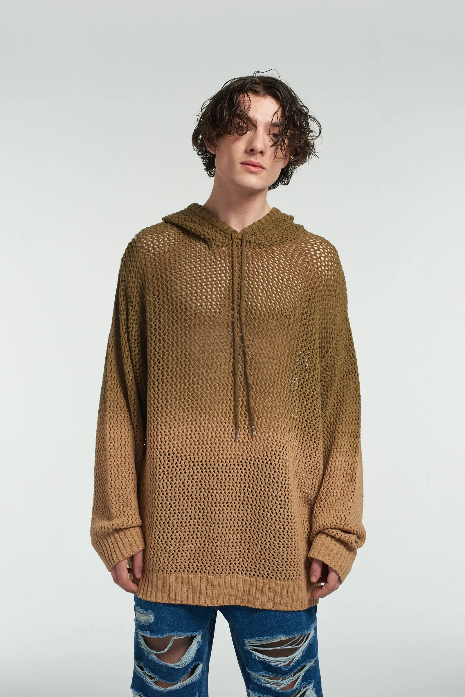 Doom Ombre Fishnet Hoodie