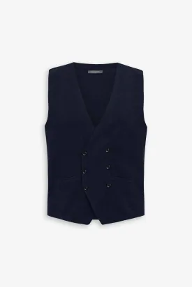 Gilet doppiopetto in maglia blu