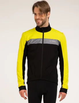 Herren Thermo Fahrradjacke Pro Team Schwarz Neon