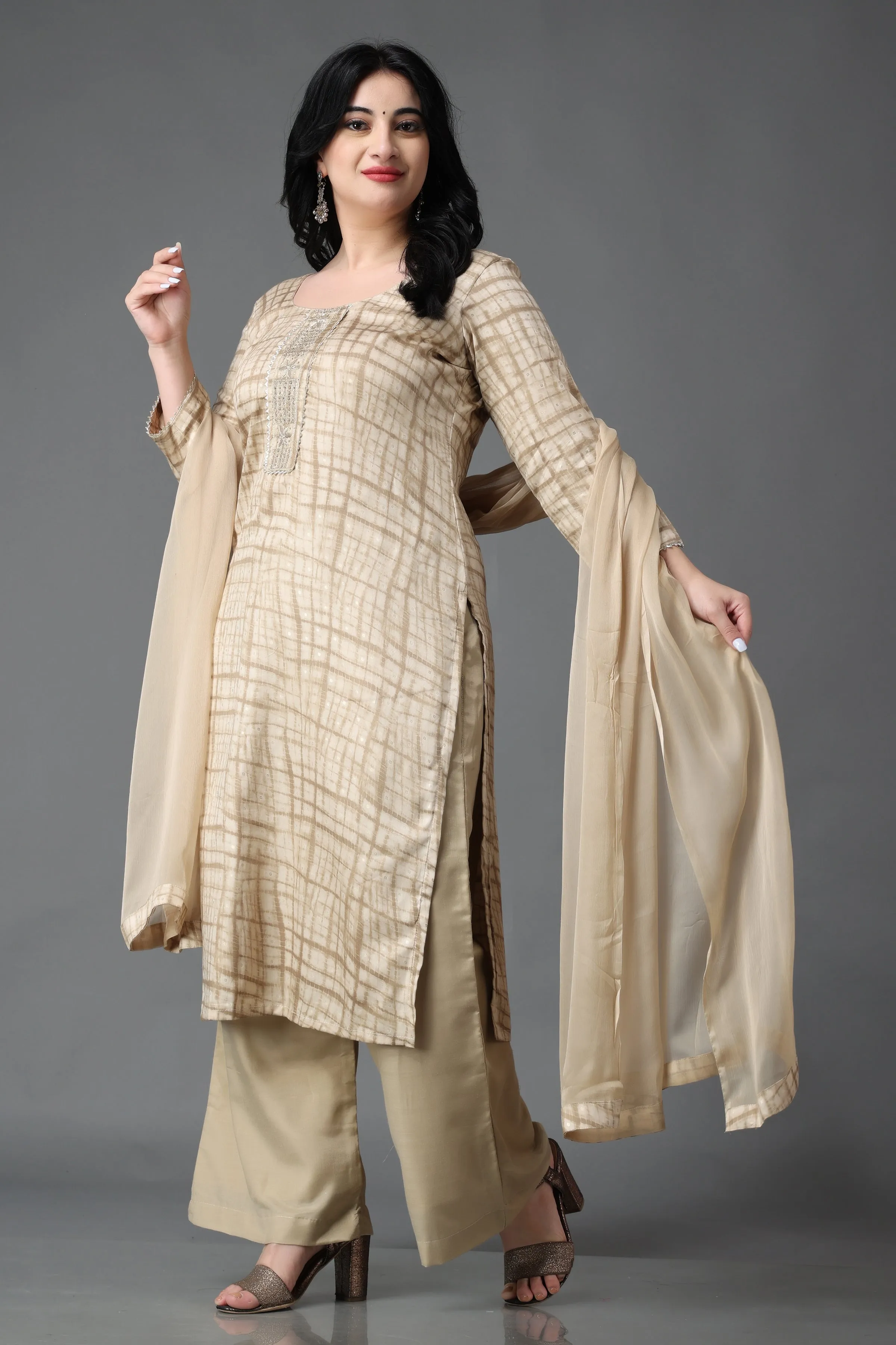 Life's Melody Modal Suit With Handwork