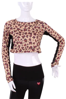 Limited Leopard   Black Mesh Crop Top