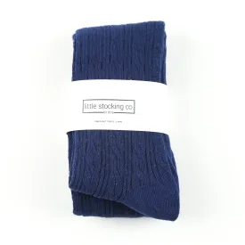 LSC116 - Navy Cable Knit Tights