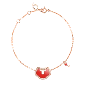 Qeelin Yu Yi Red Agate Bracelet YLB40ABRGRA