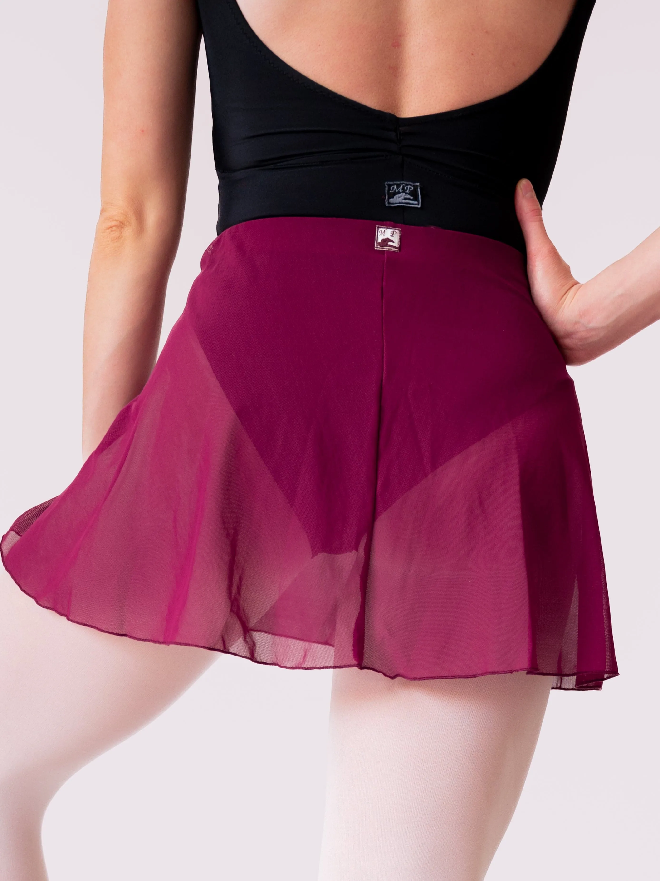 Red-purple Pull-on Short Dance Skirt MP340