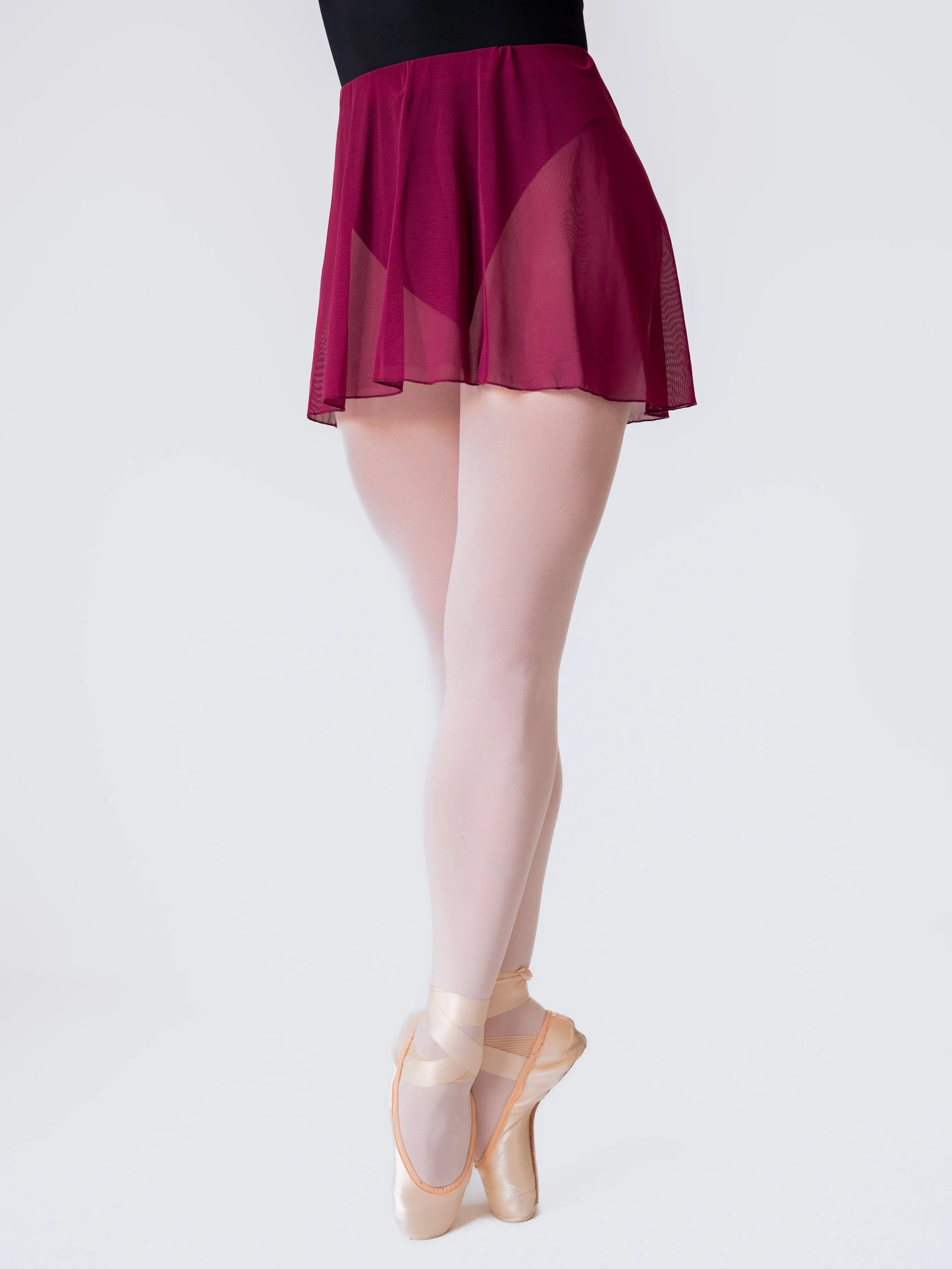 Red-purple Pull-on Short Dance Skirt MP340