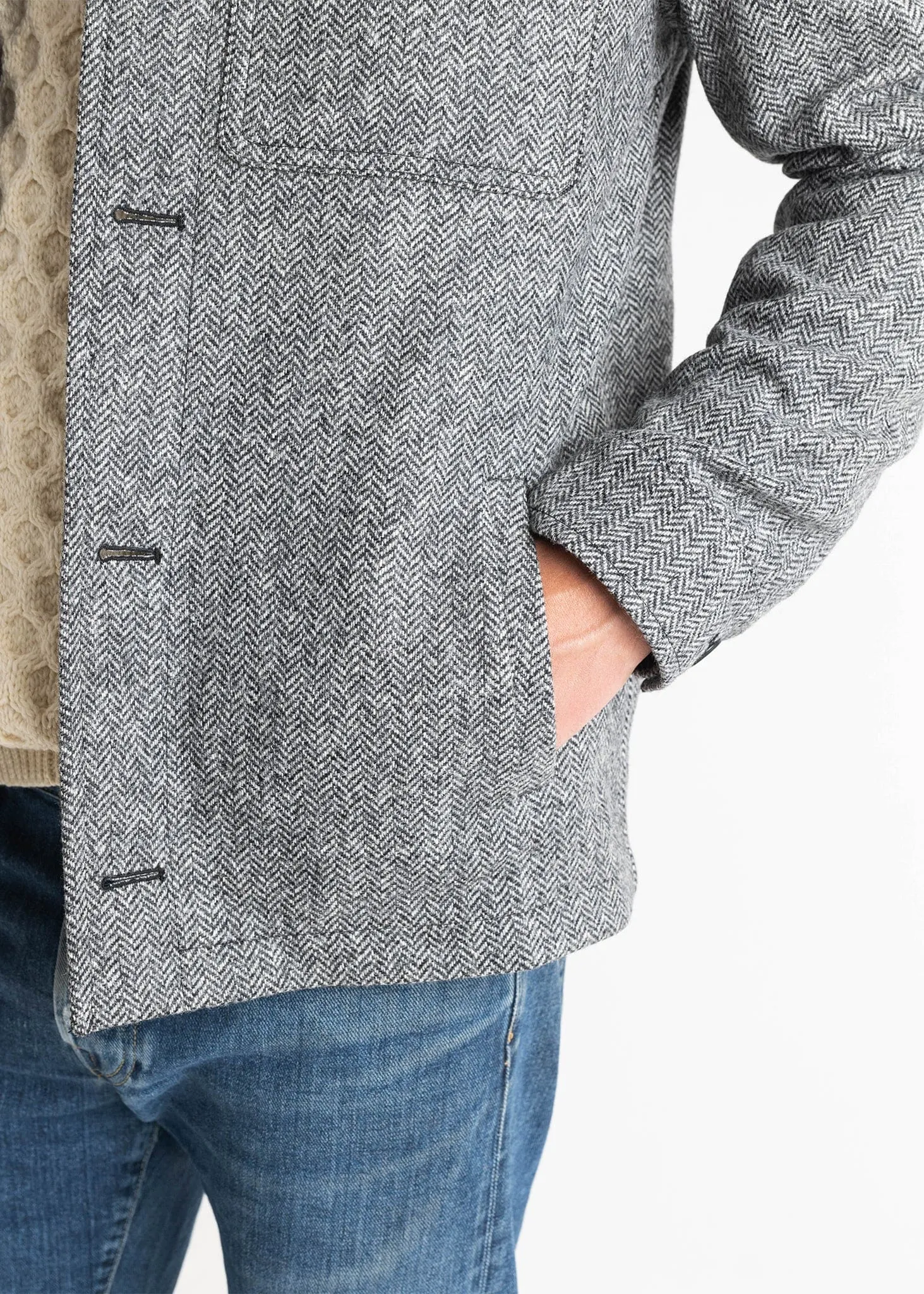 Walter Jacket Herringbone Black & White